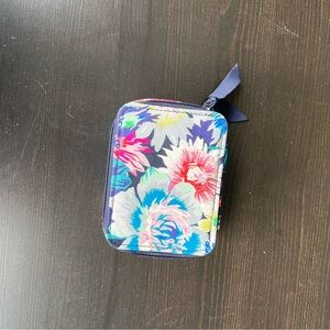 Floral Zip pill container in Navy and Multicolor